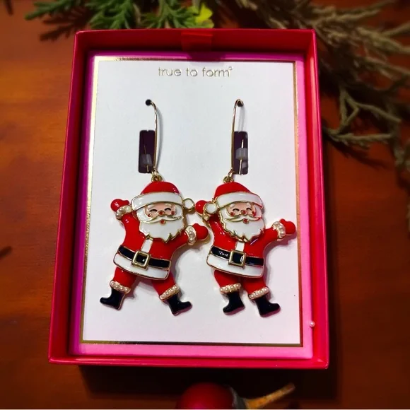 Santa Earrings - Festive Red and White NWT - Picture 8 of 11